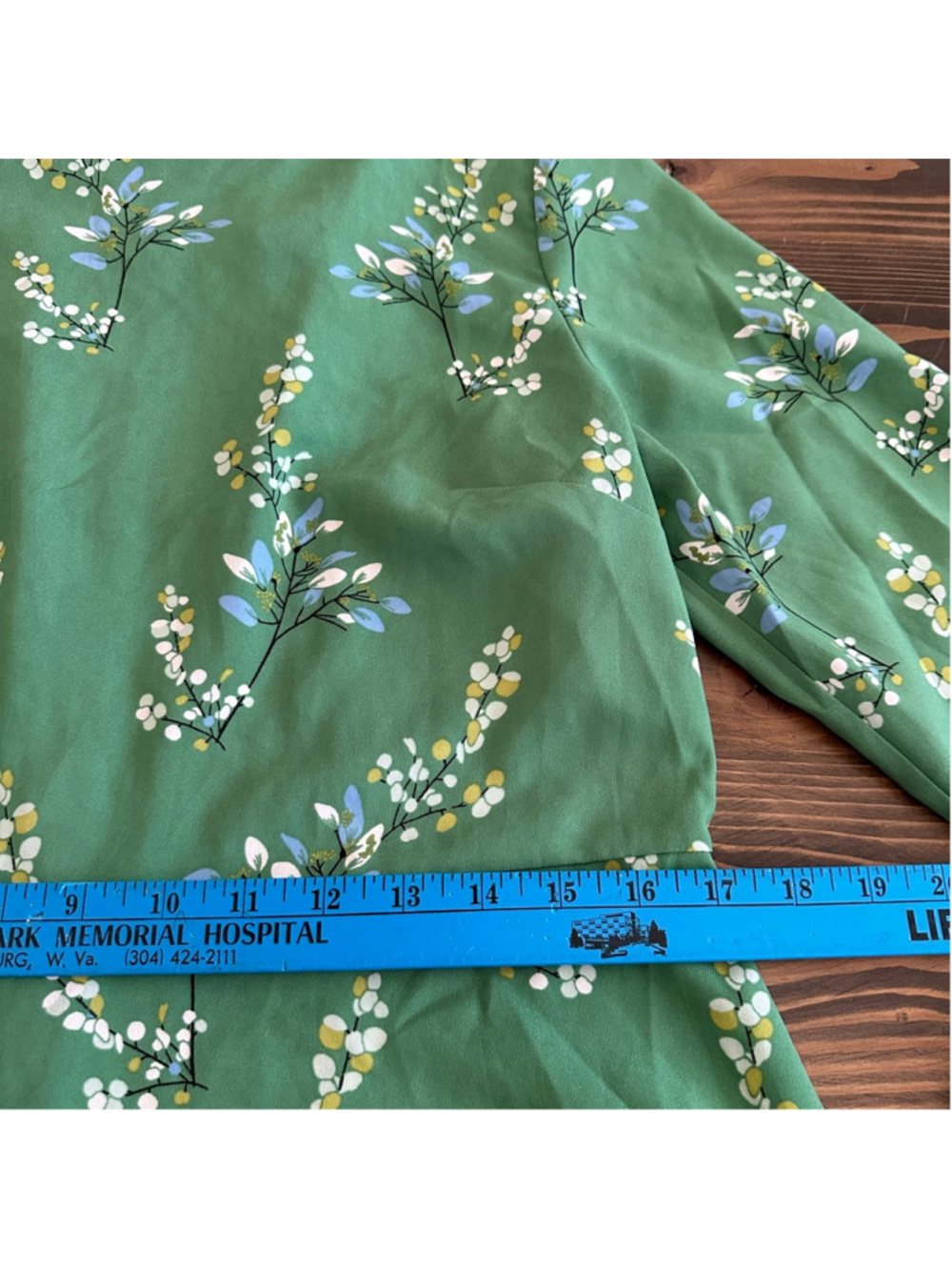 Women’s LOFT Green Floral Long Sleeve Dress Size 12 NWT - Picture 9 of 10
